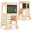 Casart Kids Kitchen Step Stool 2-In-1 Toddler Standing Tower-Natural 1