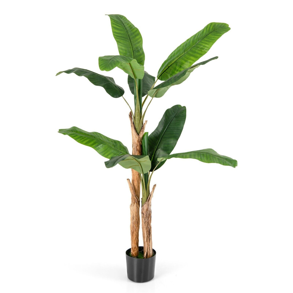 5.4 FT Tall Artificial Banana Tree Fake Banana Tree w/10 Large Leaves