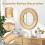 Casart Rattan Round Wall Mirror 65 cm Wooden Framed Mirror 4