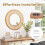 Casart Rattan Round Wall Mirror 65 cm Wooden Framed Mirror 6