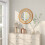Casart Rattan Round Wall Mirror 65 cm Wooden Framed Mirror 9