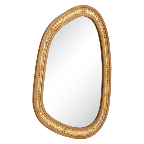 Casart Irregular PVC Rattan Wall Mirror Boho Style Decorative Mirror