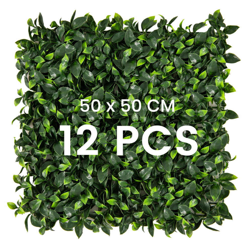 50 X 50cm Artificial Grass Wall Panels 12 Pcs Faux Boxwood Panels