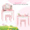 Casart Kids Vanity Table & Stool Set Princess Makeup Dressing Table-Pink 8