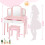 Casart Kids Vanity Table & Stool Set Princess Makeup Dressing Table-Pink 5