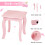 Casart Kids Vanity Table & Stool Set Princess Makeup Dressing Table-Pink 7