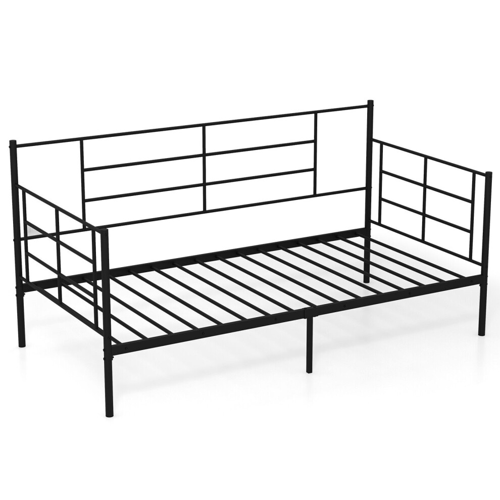 Single Size Daybed 2-in-1 Sofa Bed Single Platform Bed w/ Arms & Back