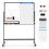 Casart Double-Sided Magnetic Mobile Whiteboard Adjustable Rolling Erase Board-Black 1