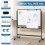Casart Double-Sided Magnetic Mobile Whiteboard Adjustable Rolling Erase Board-Black 7