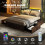Casart Double Bed Platform Bed with LED Lights & USB Power Outlets 3