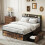 Casart Double Bed Platform Bed with LED Lights & USB Power Outlets 9
