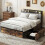 Casart King Bed Platform Bed with LED Lights & USB Power Outlets 8