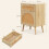 Casart Rattan Nightstand Boho Bedside Table with Storage Drawer 2