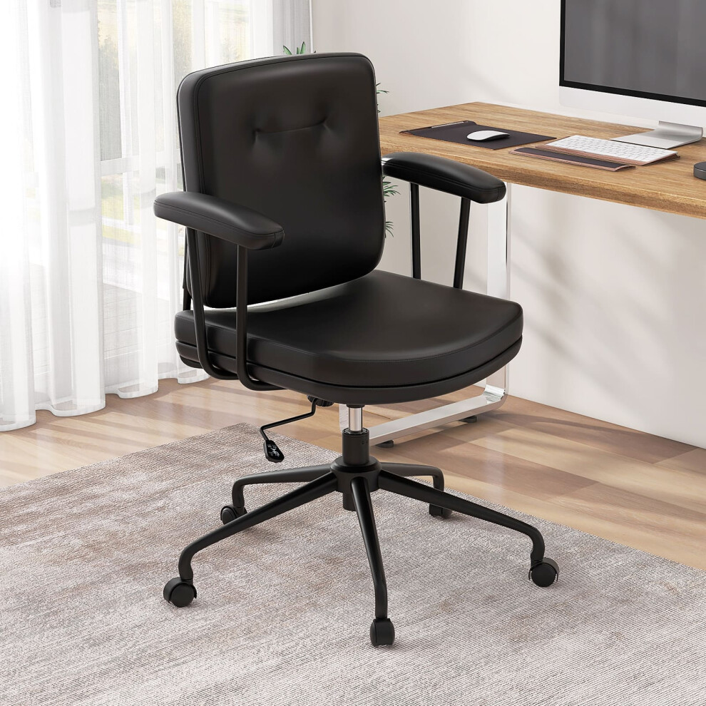 Home Office Small Desk Chair With Adjustable Height Wheels