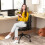Casart Home Office Small Desk Chair with Adjustable Height Wheels 5
