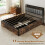 Casart King Bed Platform Bed with LED Lights & USB Power Outlets 7