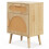 Casart Rattan Nightstand Boho Bedside Table with Storage Drawer 1