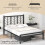 Casart King Size Platform Bed Bed Frame Frame w/ Branch-shaped Headboard 8