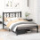 Casart Double Size Platform Bed Bed Frame Frame w/ Branch-shaped Headboard 6