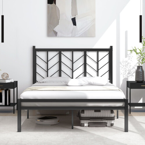 Casart Double Size Platform Bed Bed Frame Frame w/ Branch-shaped Headboard 2