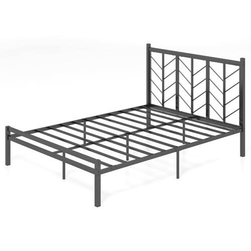 Casart King Size Platform Bed Bed Frame Frame w/ Branch-shaped Headboard