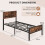 Casart Single Size Metal Bed Frame Platform Bed w/ Headboard & Footboard 2
