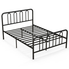 Double Size Metal Bed Frame Platform Bed with Headboard