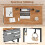 Casart Mobile Computer Desk 120cm Home Office Desk w/ Storage Bag-Teak 8