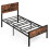 Casart Single Size Metal Bed Frame Platform Bed w/ Headboard & Footboard 1