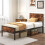 Casart Single Size Metal Bed Frame Platform Bed w/ Headboard & Footboard 7
