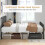 Casart Double Size Metal Bed Frame Platform Bed with Headboard 8