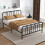 Casart Double Size Metal Bed Frame Platform Bed with Headboard 4