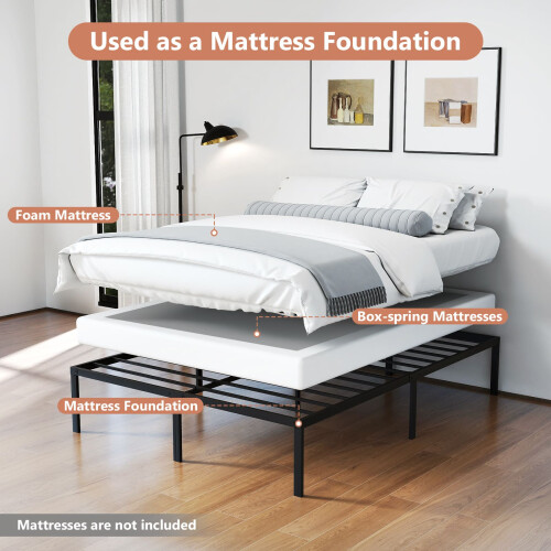 Casart King Size Heavy Duty Metal Platform Bed Frame 2