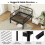 Casart Metal Daybed Extendable Daybed to Single Size Bed Sofa Bed-Black 8