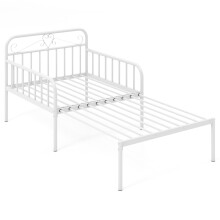 Metal Daybed Extendable Daybed to Single Size Bed Sofa Bed-White