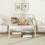 Casart Metal Daybed Extendable Daybed to Single Size Bed Sofa Bed-White 6