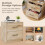 Casart 2-Drawer Nightstand Modern Bedside Table Accent Sofa Side Table-Oak 7