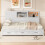 Casart Daybed Frame with 3 Storage Drawers Double Guest Bed 6