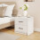 Casart 2-Drawer Nightstand Modern Bedside Table Accent Sofa Side Table-White 5