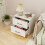 Casart 2-Drawer Nightstand Modern Bedside Table Accent Sofa Side Table-White 3