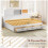 Casart Daybed Frame with 3 Storage Drawers Double Guest Bed 7
