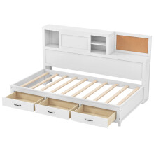 Daybed Frame with 3 Storage Drawers Single Guest Bed