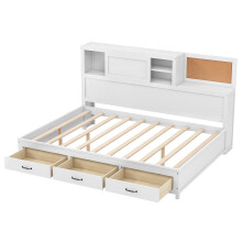 Daybed Frame with 3 Storage Drawers Double Guest Bed