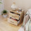 Casart 2-Drawer Nightstand Modern Bedside Table Accent Sofa Side Table-Oak 4