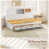 Casart Daybed Frame with 3 Storage Drawers Single Guest Bed 3