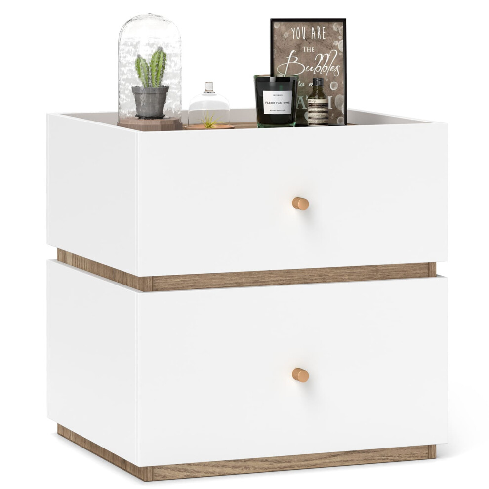 Casart 2-Drawer Nightstand Modern Bedside Table With Storage