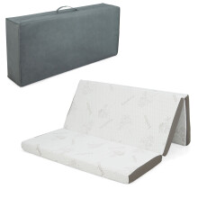 King 10 cm Folding Gel-Infused Tri-fold Mattress Topper Cool Gel Memory Foam