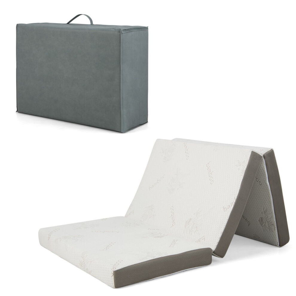 Casart Single 10 Cm Folding Gel-Infused Tri-Fold Mattress Topper Cool Gel Memory Foam