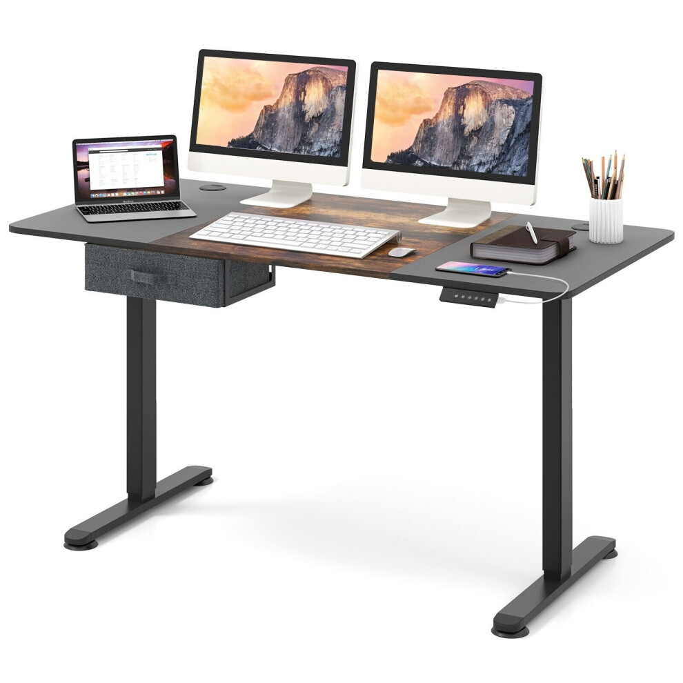 Electric Standing Desk Sit To Stand Table Height Adjustable Computer Workstation