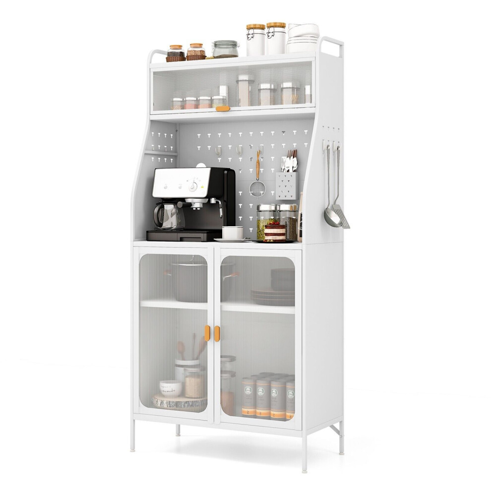 Casart Kitchen Pantry Storage Cabinet Freestanding Kitchen Buffet With Adjustable Shelf